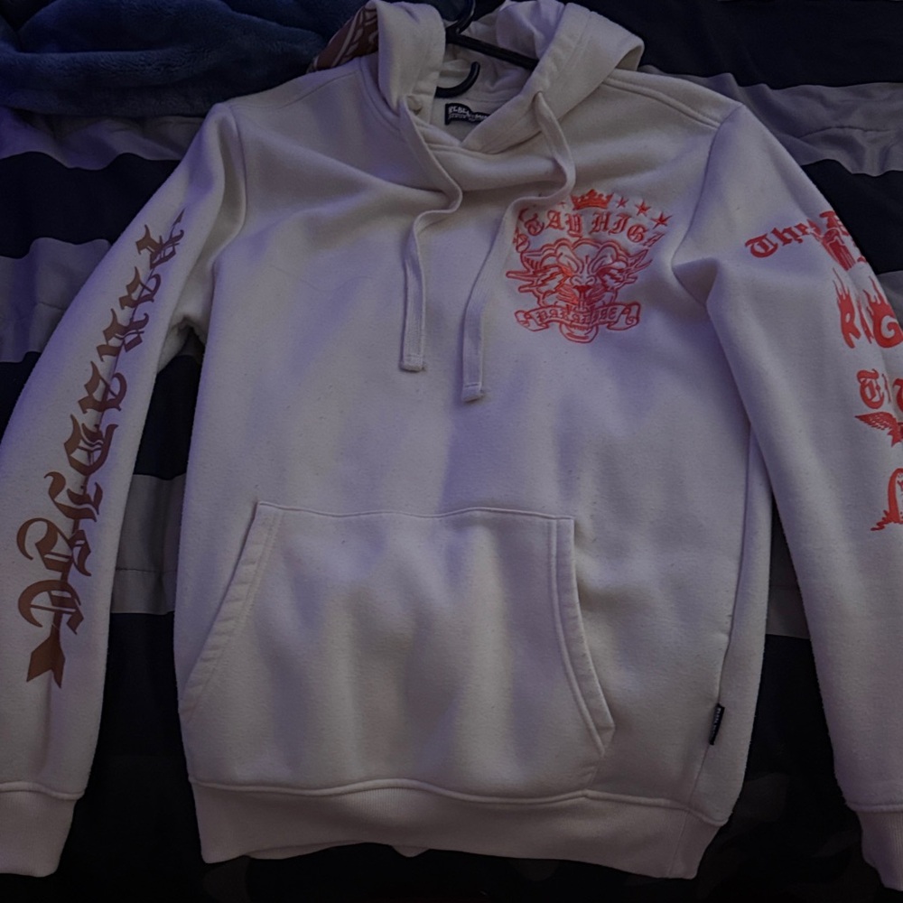 White Rebel Minds Graphic Hoodie